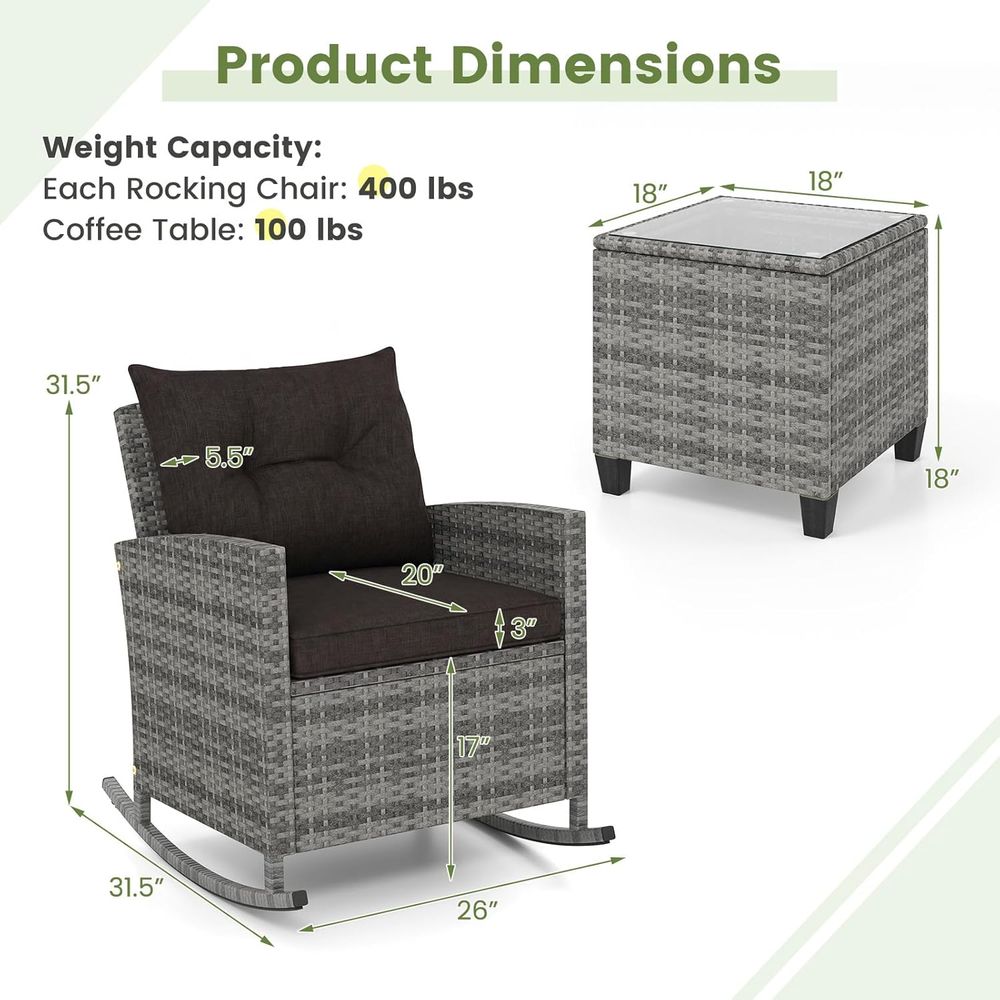 Rattan Wicker Rocking Chair Se - Outdoor Furniture Table And Chairs avaliação e preço