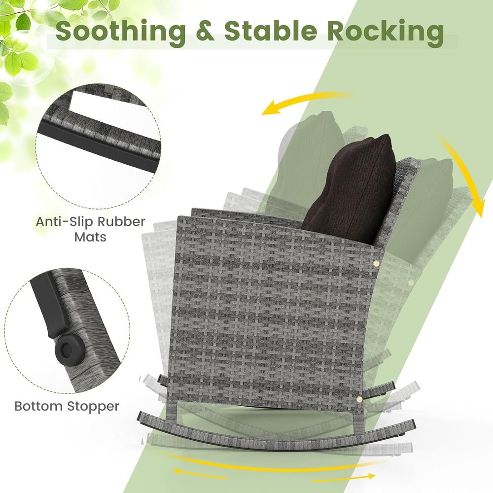 Rattan Wicker Rocking Chair Se - Outdoor Furniture Table And Chairs avaliação e preço