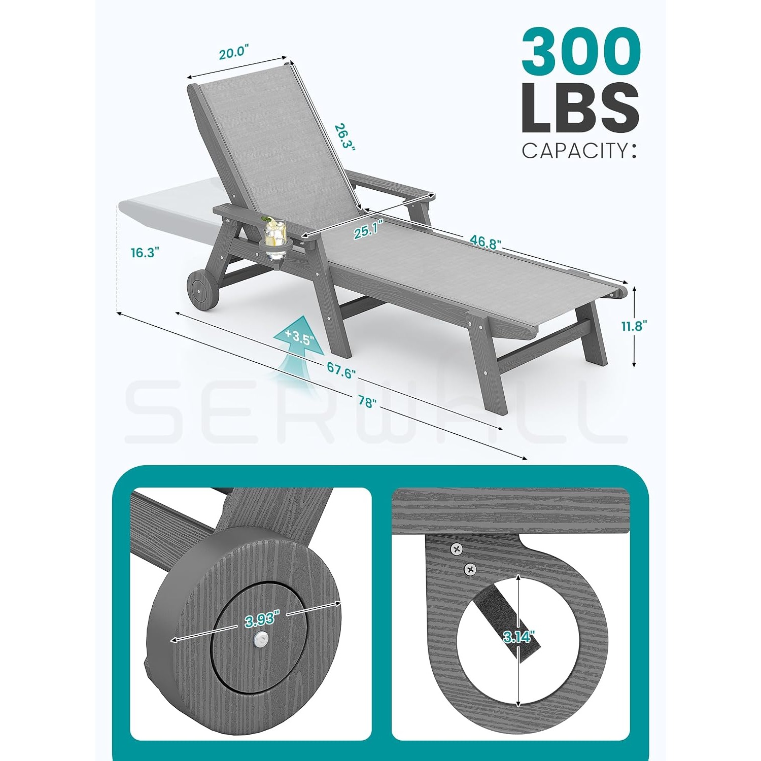 Set of 2 Gray Textilene HDPE O - Deck Chair Lounger avaliação e preço