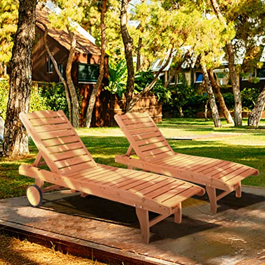 62 Outdoor Wooden Chaise Loung - Deck Chair Lounger avaliação e preço