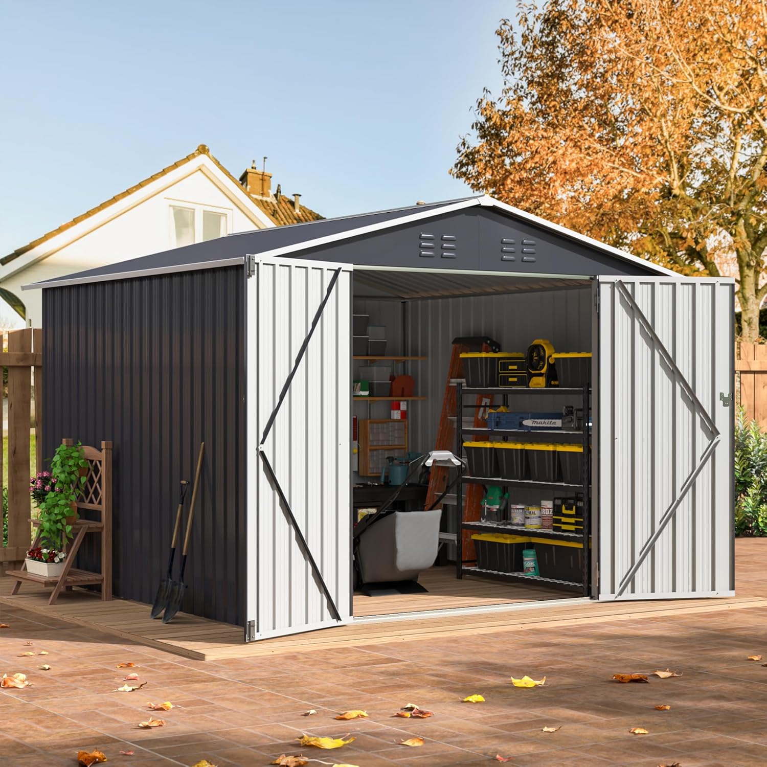 8x8 FT Outdoor Storage Shed, U - Outdoor Furniture Modern avaliação e preço