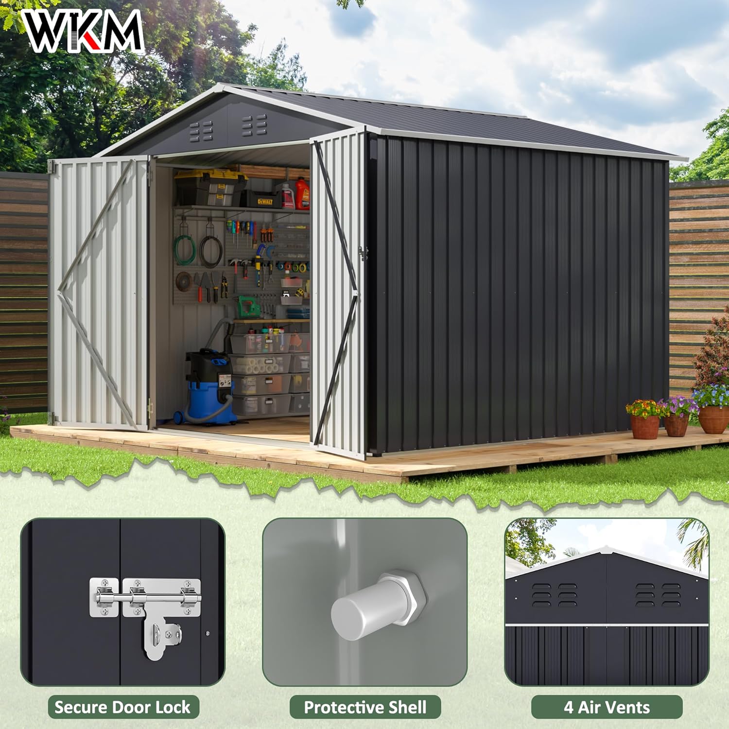 8x8 FT Outdoor Storage Shed, U - Outdoor Furniture Modern avaliação e preço