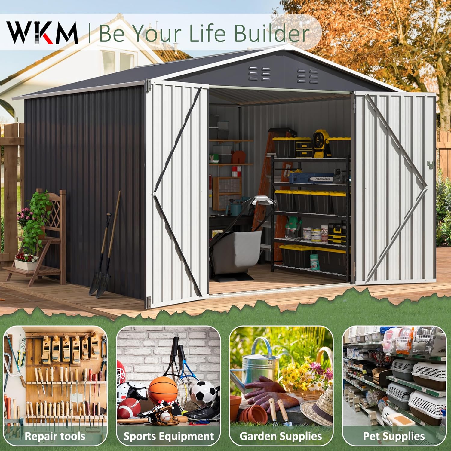 8x8 FT Outdoor Storage Shed, U - Outdoor Furniture Modern avaliação e preço