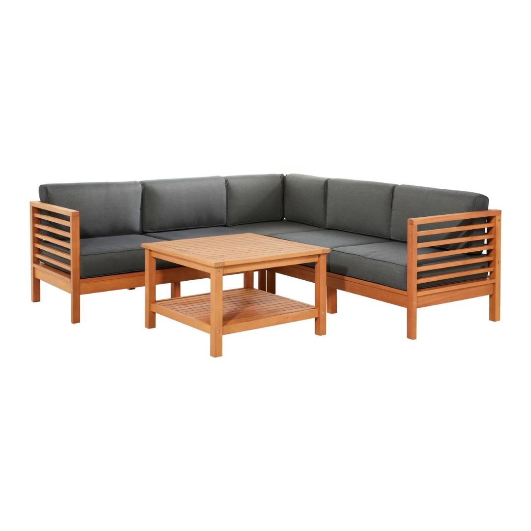 Modern Outdoor Teak Wood Sofa  - Outdoor Furniture Warehouse avaliação e preço