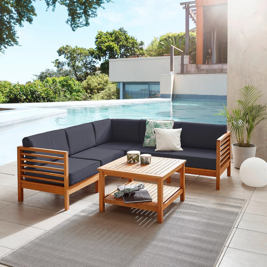 Modern Outdoor Teak Wood Sofa  - Outdoor Furniture Warehouse avaliação e preço